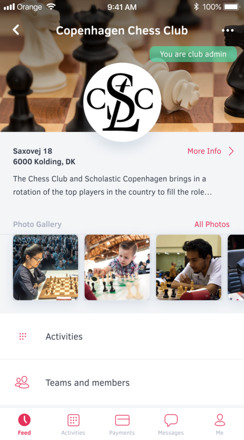 Clubs management and membership app for iOS screenshot 1